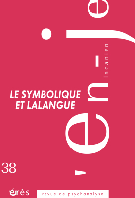 Couverture de l'ouvrage : Le symbolique et lalangue
