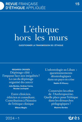 Couverture de l'ouvrage : L'éthique hors les murs. Questionner la transmission des pratiques de l'éthique