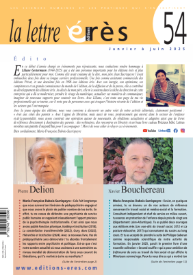 Couverture de l'ouvrage : Lettre érès 54