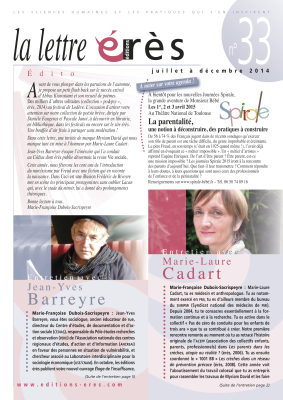 Couverture de l'ouvrage : Lettre érès 33