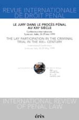 Couverture de l'ouvrage : Le jury dans le procès pénal au XXIe siècle