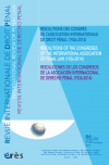 Résolution des congrès de l'association international de droit pénal (1926-2014)