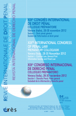 XIXe congrès international de droit pénal (Vérone, Italie, 28-30 novembre 2012)
