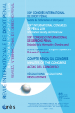 XIXe congrès international de droit pénal1
