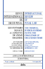 Les systèmes pénaux à l’épreuve du crime organisé. Section IV